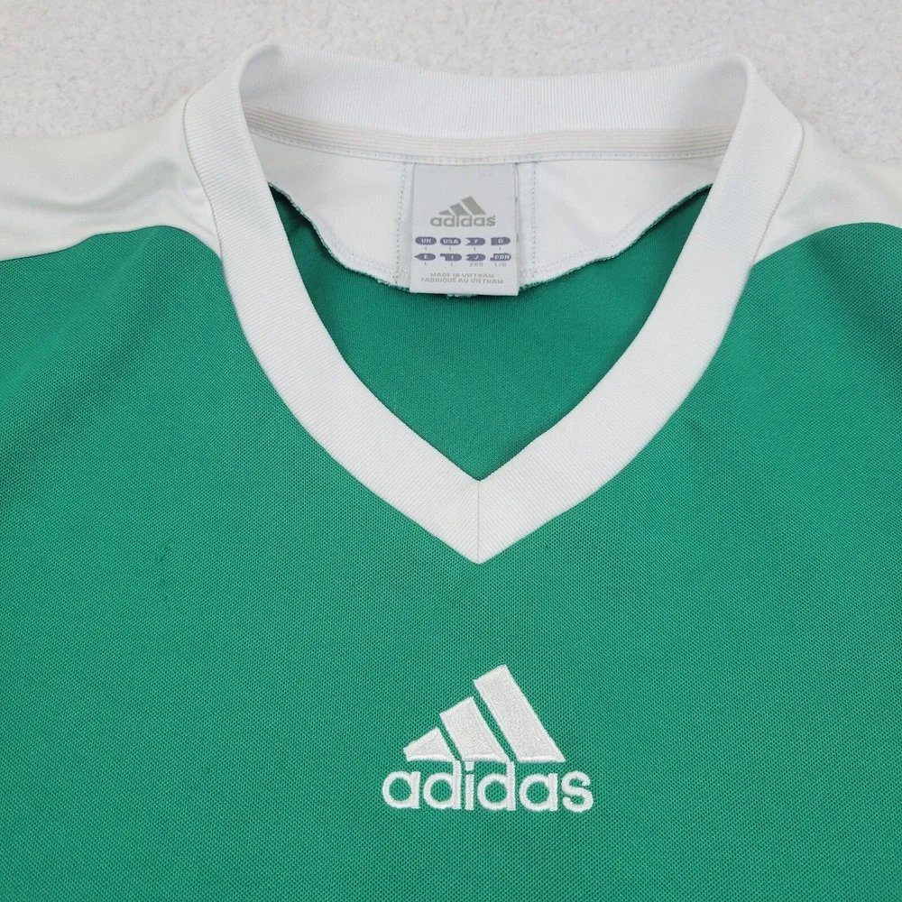 Adidas Climalite Soccer Training Jersey Shirt Mens XL Green White E19936 Top